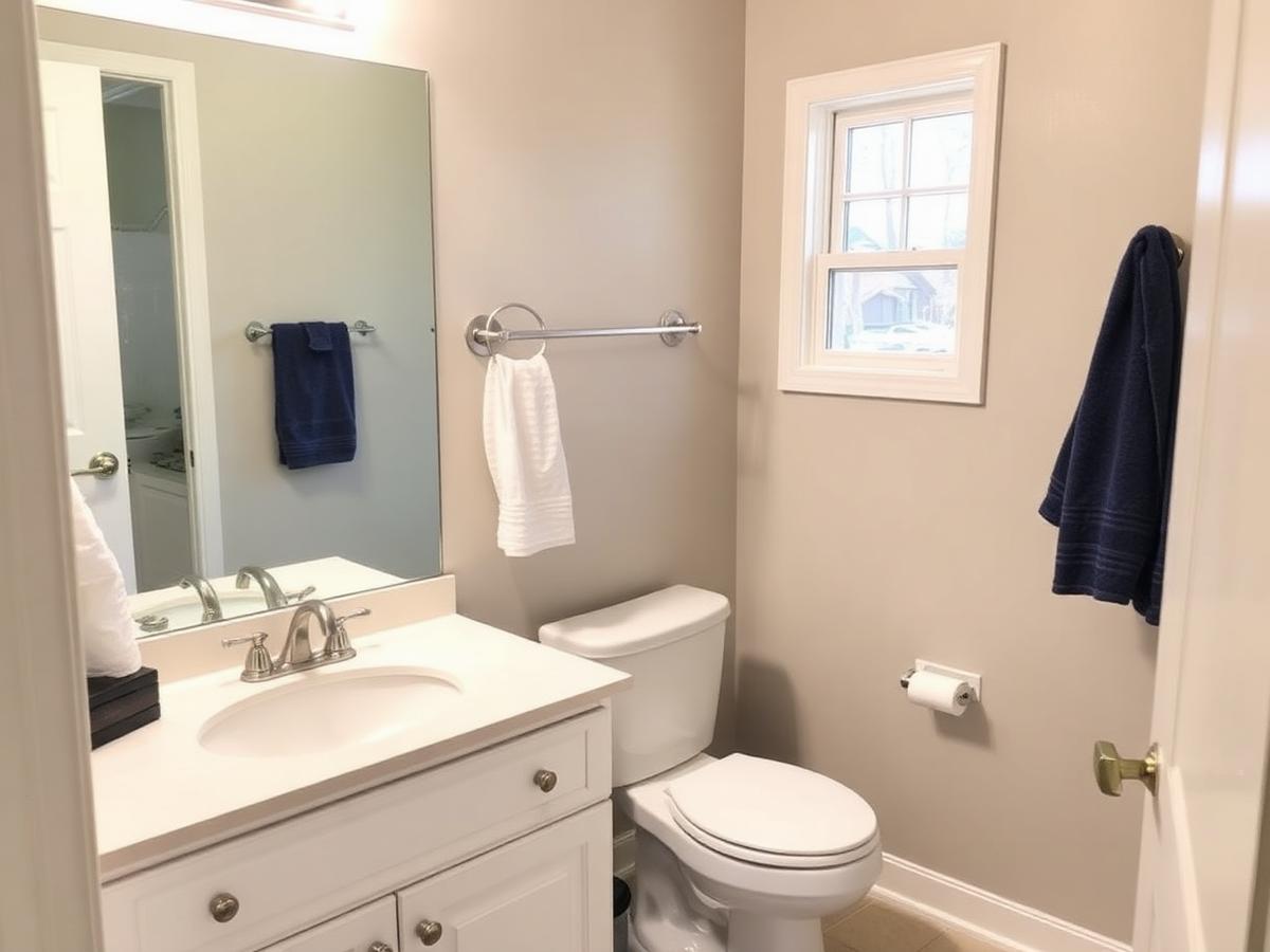 Bathroom remodel. Vanity, faucet and toilet set after the tile went in.