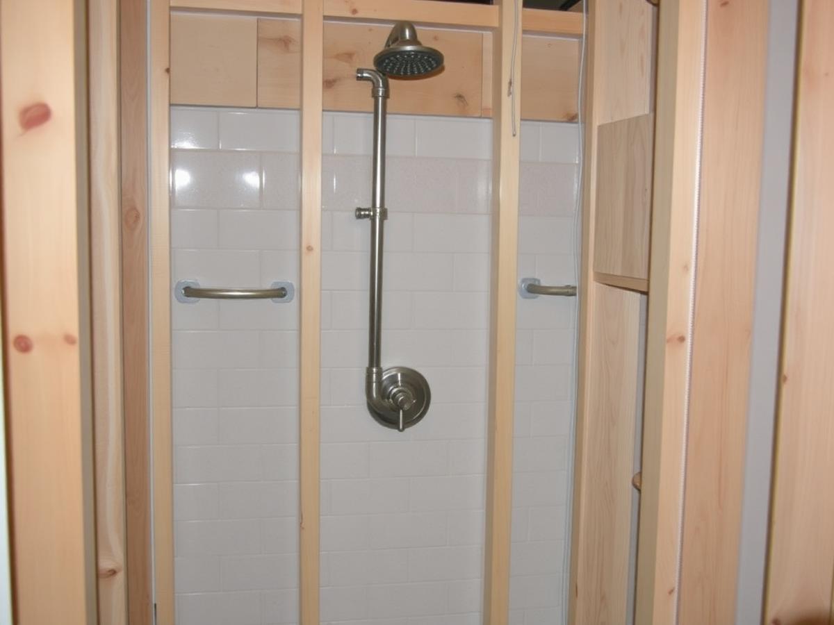 Shower valve rough in inside open stud walls