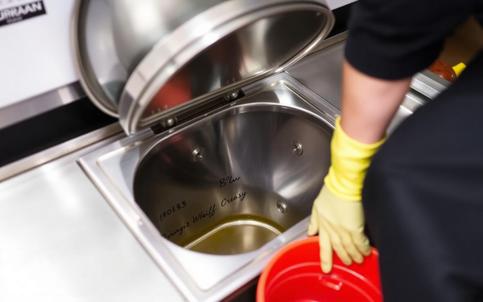 Grease trap service on a commercial kitchen line in New Jersey