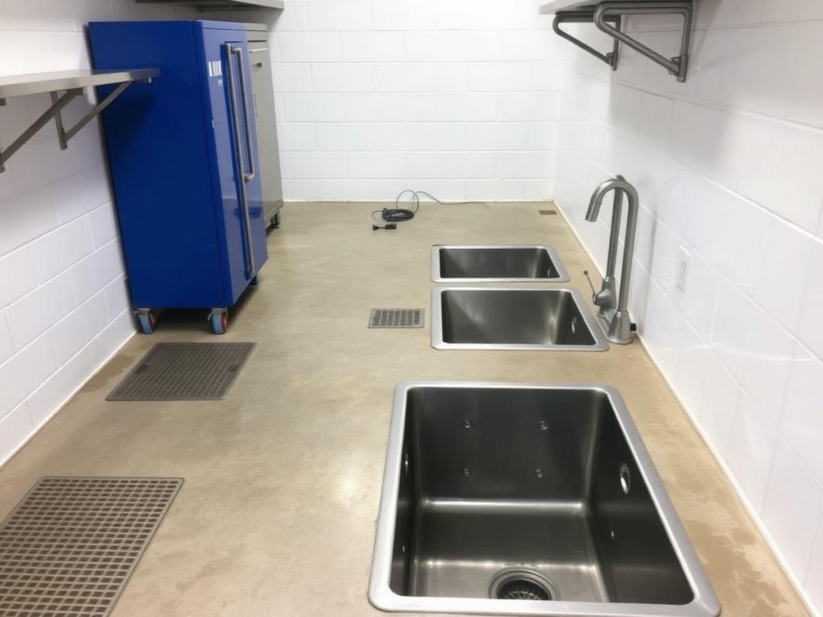 Gas piping manifold feeding kitchen equipment
